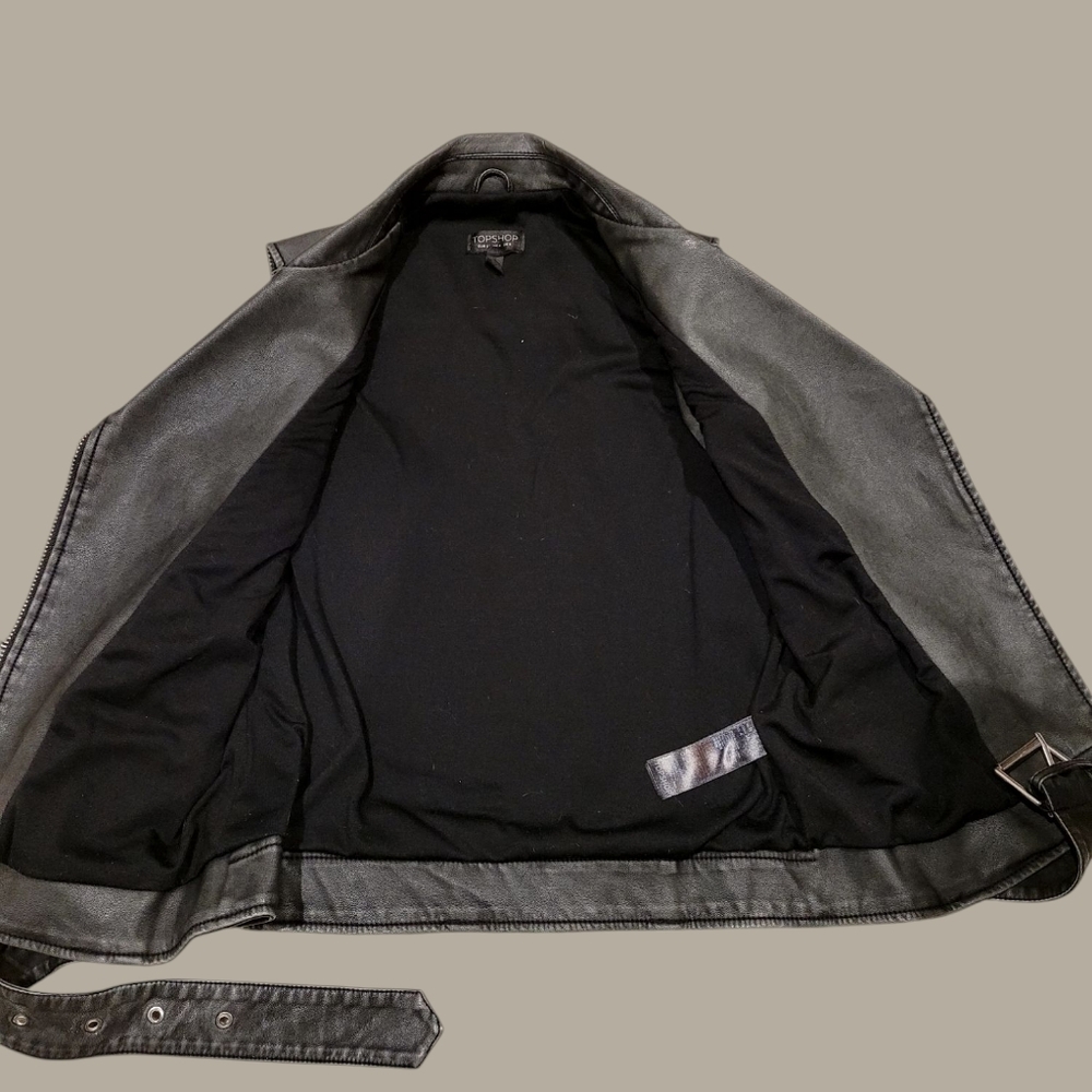 TOP SHOP LEATHER VEST - Picture 3 of 5
